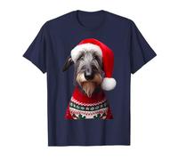 Scottish Deerhound Dog With Santa Hat Christmas Xmas Owner T-Shirt