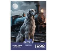 Scottish Deerhound Puzzles 1000 Pieces for Adults Beautiful Decoration Puzzle Pet Dog Puzzles for Adults Fun Present & Activity for Home70x50cm/1000pcs