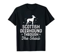SCOTTISH DEERHOUND through the snow Funny Christmas New Year T-Shirt