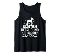 Scottish Deerhound Through The Snow Funny Christmas New Year Tank Top