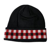 Scottish Dice Beanie Hat, Regimental Pattern, Black and Red
