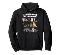 Scottish Dog Breeds Cute Cartoon Chart Puppy Lovers Art Pullover Hoodie