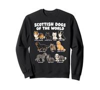 Scottish Dog Breeds Cute Cartoon Chart Puppy Lovers Art Sweatshirt