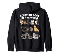 Scottish Dog Breeds Cute Cartoon Chart Puppy Lovers Art Zip Hoodie