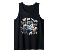 Scottish Dogs Football Fans Celebrate Scotland Flag Tank Top