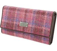 SCOTTISH ESSENCE Classic Tweed Wallet, Multi Colour Tartan, Handwoven Wool, 19 x 10.5 x 3 cm, Multiple Card Slots, Long Form, ID Window, 8 Card Slots, 2 Compartments (Pink Check)