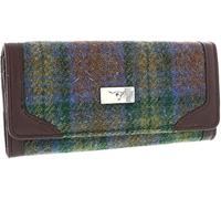 SCOTTISH ESSENCE Harris Tweed Long Wallet Purse, Classic Wool Material, Multiple Card Slots with Zip Coin Compartment, 19 x 10.5 x 3 cm, Women's (Skye Tartan)
