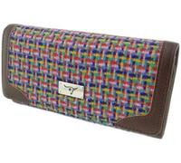 SCOTTISH ESSENCE Harris Tweed Long Wallet Purse, Classic Wool Material, Multiple Card Slots with Zip Coin Compartment, 19 x 10.5 x 3 cm, Women's (Jazzy Weave)