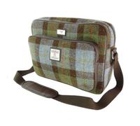 SCOTTISH ESSENCE Harris Tweed Messenger Bag, Unisex Large Laptop Bag, Adjustable Canvas Strap, Handwoven in Scotland, 28 x 40 x 16 cm (MacLeod Tartan)