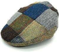 SCOTTISH ESSENCE Harris Tweed Patchwork Flat Cap, Authentic Wool, Multi-Coloured, Made in UK (UK, Alpha, S, Assorted Tweeds)