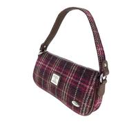 SCOTTISH ESSENCE Harris Tweed Shoulder Bag, Ladies Small Clutch, Authentic Tartan Pattern, 20 x 15 cm, Multiple Tartans (Purple Check)