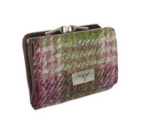 SCOTTISH ESSENCE Harris Tweed Wallet Purse with Card Slots, 8 cm x 11 cm x 3 cm, Small Clasp Design (Heather Check)