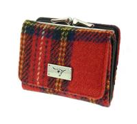 SCOTTISH ESSENCE Harris Tweed Wallet Purse with Card Slots, 8 cm x 11 cm x 3 cm, Small Clasp Design (Royal Stewart)