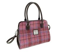 SCOTTISH ESSENCE Ladies Authentic Harris Tweed Pink Check Midi Tote Findhorn Handbag