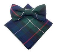 SCOTTISH ESSENCE Men's Pre-Tied Tartan Bow Tie and Pocket Square Set, Matching Pattern (Mackenzie)