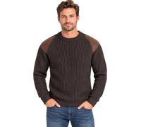 SCOTTISH ESSENCE Pure British Wool Countryman Crew Neck Jumper, Arran Patch Design, UK Made