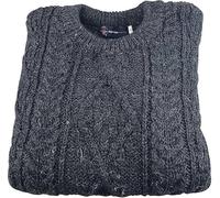 SCOTTISH ESSENCE Pure British Wool Unisex Arran Jumper, UK Made (UK, Alpha, M, Regular, Regular, Charcoal)