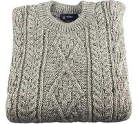 SCOTTISH ESSENCE Pure British Wool Unisex Arran Jumper, UK Made (UK, Alpha, M, Regular, Regular, Skiddaw)