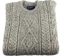 SCOTTISH ESSENCE Pure British Wool Unisex Arran Jumper, UK Made (UK, Alpha, S, Regular, Regular, Skiddaw)