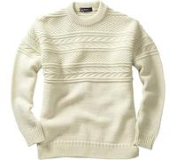 SCOTTISH ESSENCE Pure Wool Guernsey Crew Neck Jumper, Unisex, British Made (UK, Alpha, M, Regular, Regular, Ecru)