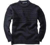 SCOTTISH ESSENCE Pure Wool Guernsey Crew Neck Jumper, Unisex, British Made (UK, Alpha, S, Regular, Regular, Navy)