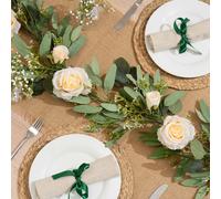 Scottish Everlastings Ltd 150cm Eucalyptus & Rose Garland in Green Scottish Everlastings Ltd Green