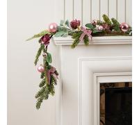 Scottish Everlastings Ltd 150cm Rose Garland with baubles in Dusty Pink Scottish Everlastings Ltd Dusty Pink