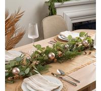 Scottish Everlastings Ltd 180cm Eucalyptus & Bronze Bauble Garland in Green Scottish Everlastings Ltd Green