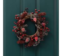 Scottish Everlastings Ltd 35cm Berry & Pine Cone Wreath in Red Scottish Everlastings Ltd Red
