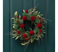 Scottish Everlastings Ltd 45cm Pomegranate Wreath in Red Scottish Everlastings Ltd Red