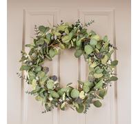Scottish Everlastings Ltd 52cm Eucalyptus & Pussy Willow Wreath in Green Scottish Everlastings Ltd Green