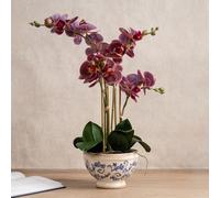 Scottish Everlastings Ltd 54cm Real Touch Dark Pink Phalaenopsis Orchid in Pot Scottish Everlastings Ltd Dark Pink