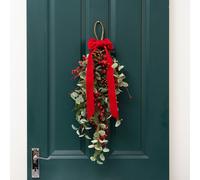 Scottish Everlastings Ltd 55cm Red Berry & Eucalyptus Teardrop Wreath (Swag) Scottish Everlastings Ltd Red