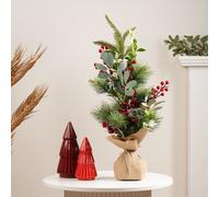 Scottish Everlastings Ltd 60cm Artificial Christmas Tree With Berries in Green Scottish Everlastings Ltd Green