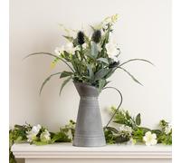 Scottish Everlastings Ltd 60cm Mixed Floral in Metal Jug in Grey Scottish Everlastings Ltd Grey