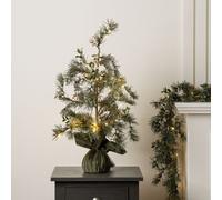 Scottish Everlastings Ltd 60cm Natural Feel Tree with lights & green velvet base Scottish Everlastings Ltd Green