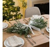 Scottish Everlastings Ltd 80cm Table Centrepiece Swag with White Velvet Bow Scottish Everlastings Ltd White