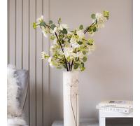 Scottish Everlastings Ltd 94cm Eucalyptus Blossom Spray Pack 3 in White Scottish Everlastings Ltd White