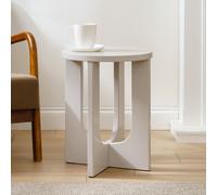 Scottish Everlastings Ltd Greige Round Side Table in Beige Scottish Everlastings Ltd Beige