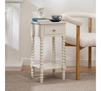 Scottish Everlastings Ltd Ivory Bobbin Side Table with Drawer Scottish Everlastings Ltd Ivory