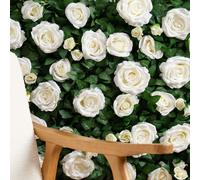 Scottish Everlastings Ltd Rose & Foliage Flower Wall Backdrop Panel 60x40cm Pack 2 in White | Size: 60x40 cm Scottish Everlastings Ltd White 60x40 cm