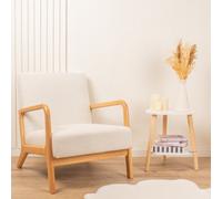 Scottish Everlastings Ltd. Scottish Everlastings Cream Boucle Chair (Curved Arms)