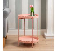 Scottish Everlastings Ltd. Scottish Everlastings Pink Round Scallop Table