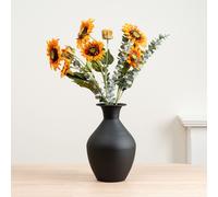 Scottish Everlastings Ltd Sunflower Bouquet in 30.5cm Collared Black Vase in Yellow Scottish Everlastings Ltd Yellow