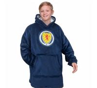 Scottish FA Boy's Scotland Kids Fleece Oversized Hoodie Blanket in Navy | Size: 5-10 Years Scottish FA Navy 5-10 Years