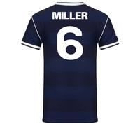 Scottish FA Scotland Mens Miller 6 1986 Retro Shirt Navy Blue Small