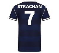 Scottish FA Scotland Mens Strachan 7 1986 Retro Shirt Navy Blue Large