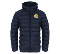 Scottish FA Scotland Official Football Gift Mens Quilted Hooded Winter Jacket Navy Medium