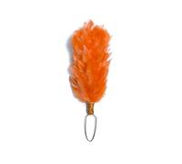 Scottish Feather Hackle for Glengarry or Balmoral Bonnet - 4" Feather with 2" Clip | Highland Dress Plume | Kilt Outfit Accessory for Pipe Band & Regimental Uniform (Orange)