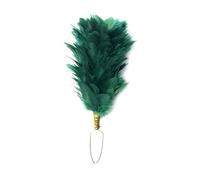Scottish Feather Hackle for Glengarry or Balmoral Bonnet - 4" Feather with 2" Clip | Highland Dress Plume | Kilt Outfit Accessory for Pipe Band & Regimental Uniform | Hat | Green